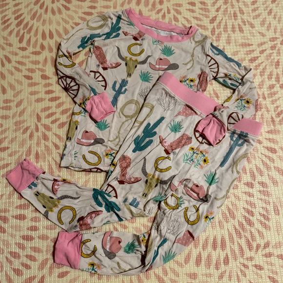 Little Sleepies Other - Little Sleepies Ready to Rodeo pink two piece 18-24 month long sleeve pajamas